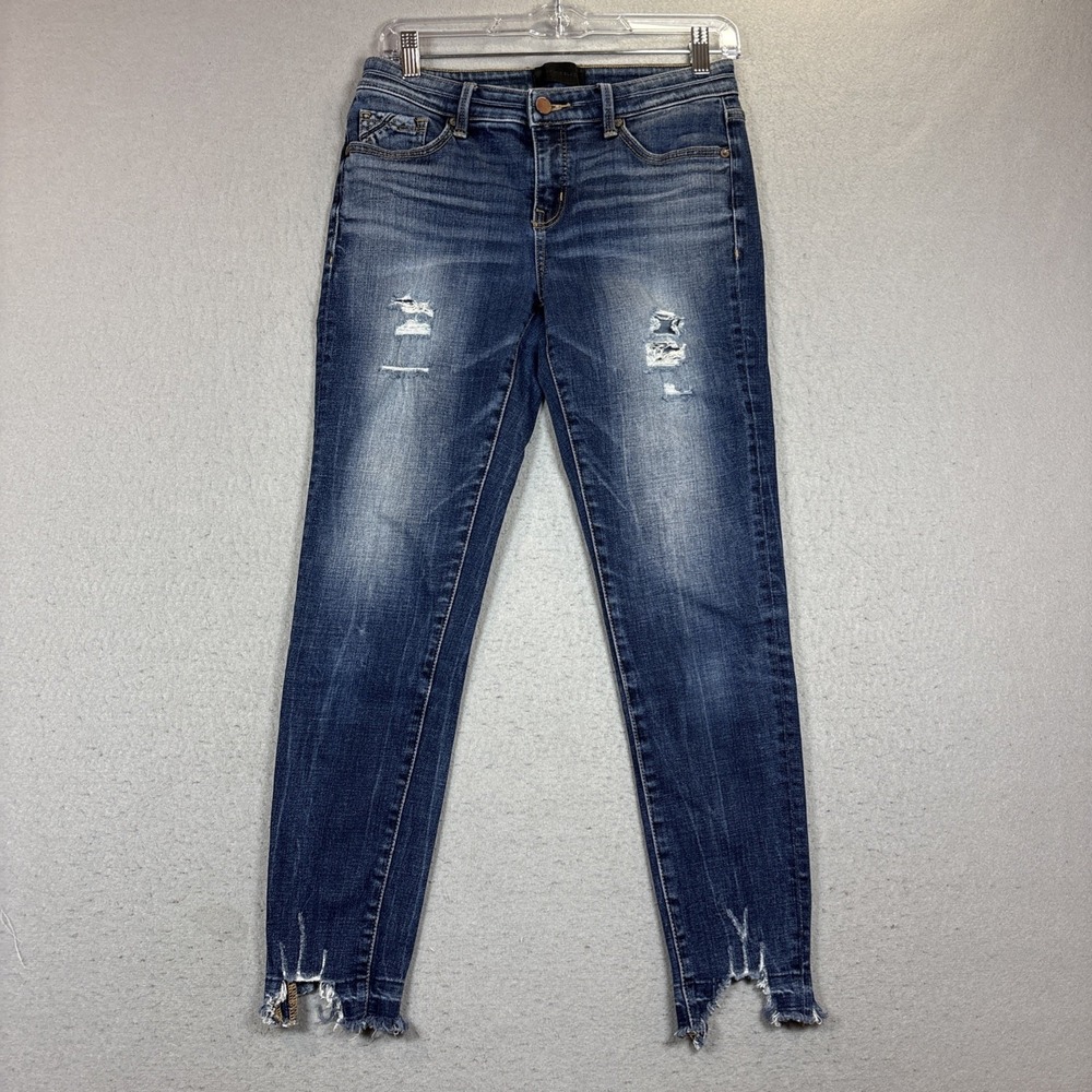 Buckle Black Ankle Skinny Jeans Womens 27‎ Medium Wash Fit No 53 Distressed
